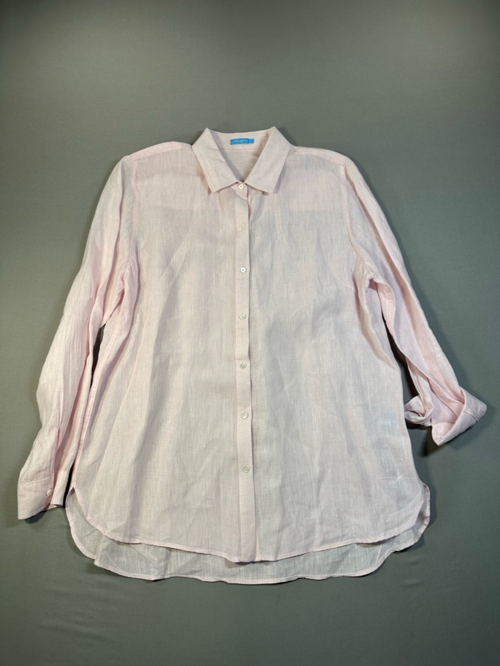 J. McLaughlin Britt Linen Shirt, Button Down, Light Pink - Womens Large - Picture 5 of 14